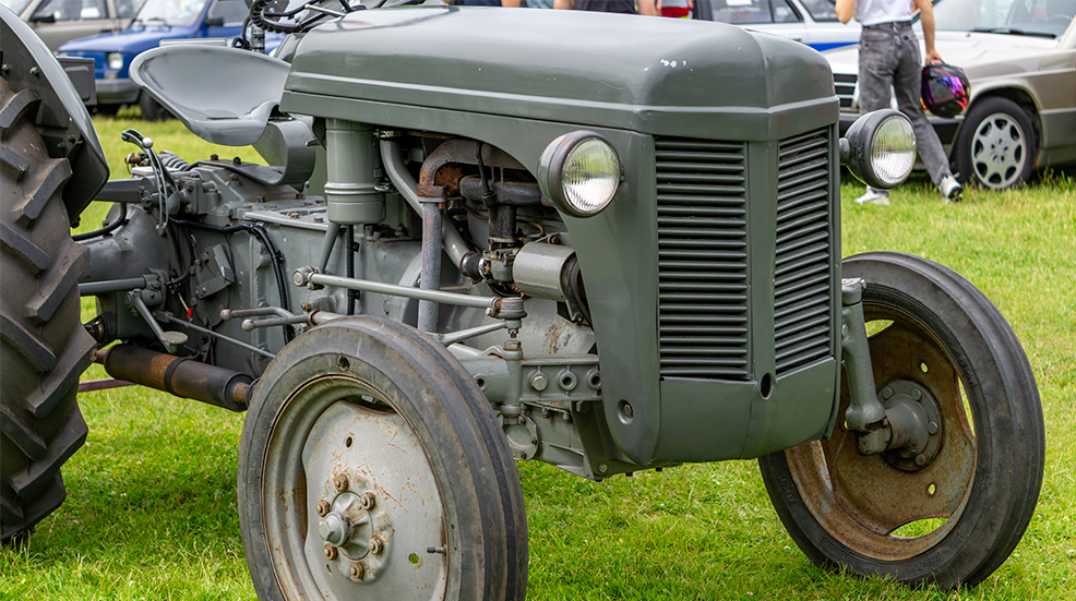 Close up of a classic tractor